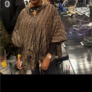 Fendi Brown and Black Monogram Cape